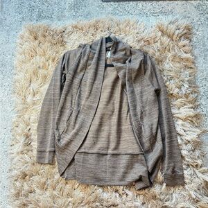 Brown Open Front Cardigan
